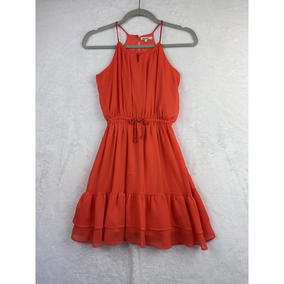 Ella Moss Dresses & Skirts - Ella Moss Womens Halter Mini Ruffle Tiered Dress Orange Size‎ XS  Girls 12